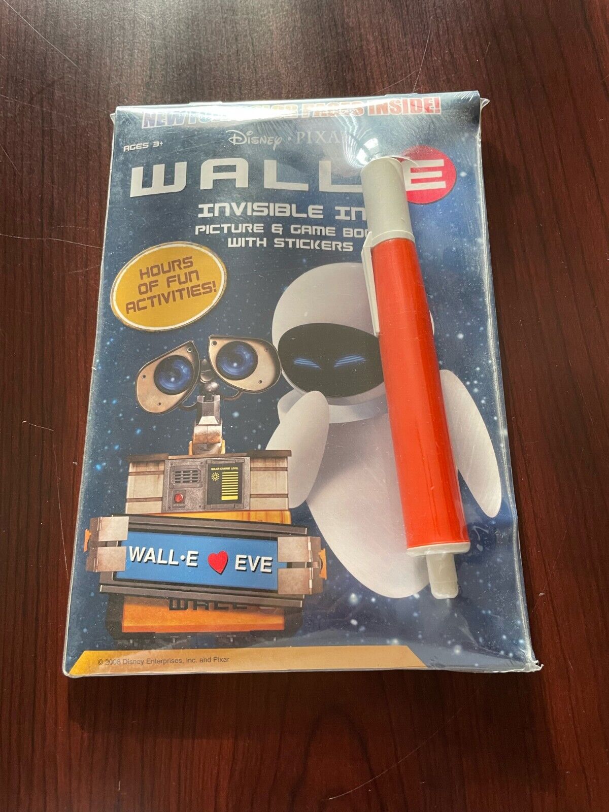 Disney Wall-E Invisible Ink Picture & Game Book with Stickers NEW Sealed