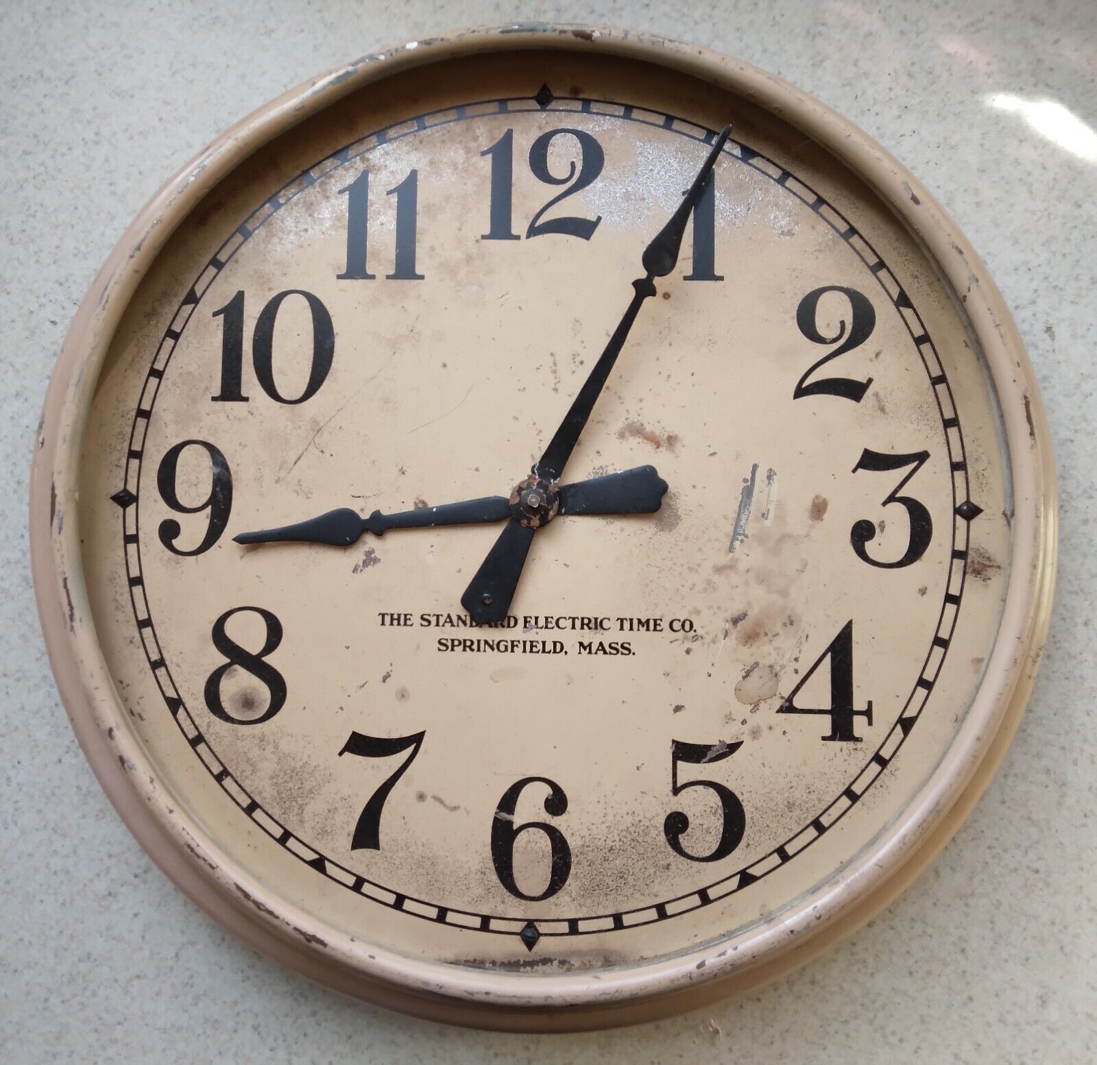 Vintage Standard Electric Time Company School Clock Springfield Mass Circa 1930