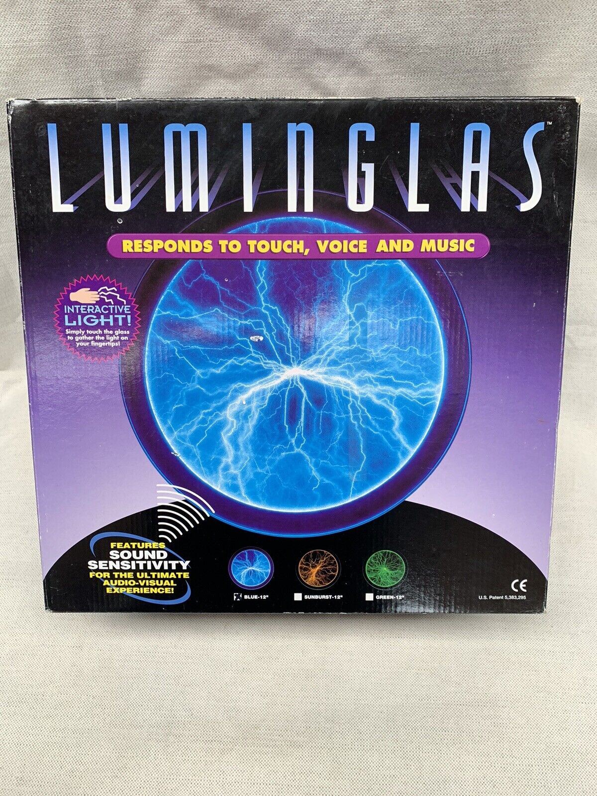 Vintage Luminglas Blue Plasma Light 12 Inch Responds to Touch Voice Music Origin