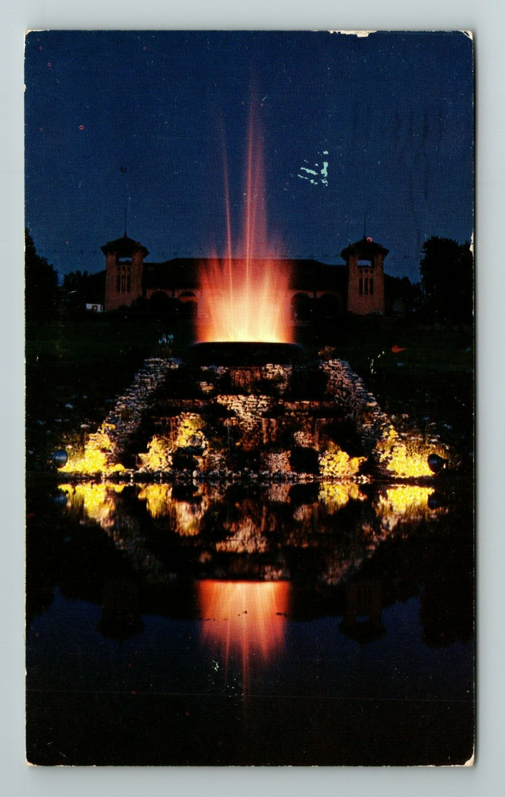St Louis MO-Missouri, Forest Park, Scenic Night View, Vintage Postcard
