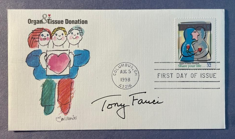 SIGNED DR. ANTHONY FAUCI FDC AUTO FIRST DAY COVER - HIV/AIDS - COVID 19