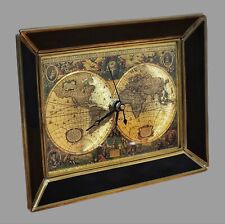 Vintage Brass Manifestations Optical Illusionary Art Old World Map Clock picture