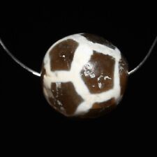 Large Ancient Etched Agate Longevity dZi Football Bead in Perfect Condition picture