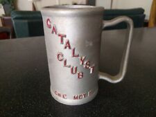 Vintage THE CATALYST CLUB BEER MUG ERLENMEYER FLASK CHEMIST SANDCAST ALUMINUM picture
