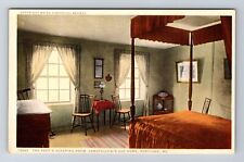 Portland ME-Maine, Longfellow's Old Home, Sleeping Room, Vintage Postcard picture