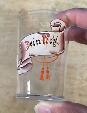 Vintage German Shot Glass Scroll Dein Wohl Your Health Clear 2.75