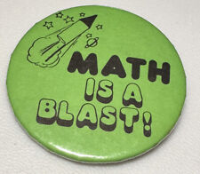 Vintage Math Teacher Education Learning Teaching Educator Pin Pinback Button picture