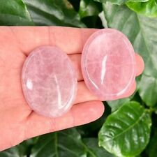 Rose Quartz Crystal Palm Worry Stone Anxiety Stress Relief Smooth Polished Stone picture