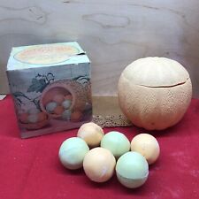 Vintage New Avon Melon Ball Guest Soaps & Container - Six Melon Soaps picture
