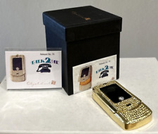 Cell Phone Bling Flip Object d' Art Form Trinket Box Enamel Jeweled TALK 2 ME picture