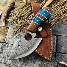 SHARD® CUSTOM HAND FORGED Damascus Steel Skinner Hunting Gut Hook Knife W/Sheath picture