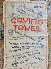 Crying Towel Vintage 1950s Marriage Humor  picture