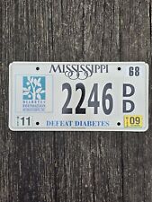 2009 Mississippi Defeat Diabetes License Plate #2246 picture