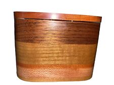 Handmade Rare Small Wood Box Hinged Lid 3 Tone 3”x 2.75” picture
