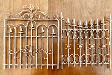 Christmas Village Metal Gate Set of 2 Holiday Town Metal Fence Front Entrance picture