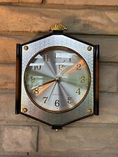 VTG SEIKO ETX-648 Black Gold Silver Transistor Wall Clock Battery Working VIDEO picture