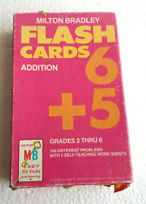Vintage Milton Bradley Addition Flash Cards 1975 Math Homeschool Grade 2-6 picture