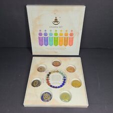 Chakra Stretch Bracelet & 7 Spiritual Energy Crystals Gift Box Set Silver picture
