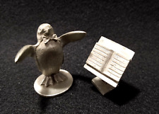 2-pc Hudson pewter penguin #0641 conductor rostrum orchestra figures Strike Up picture