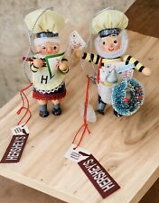 Hershey’s Kurt Adler Chocolate Elf Baker Ornaments Set Of 2 2004 Mail Carrier picture