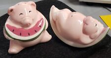Salt & Pepper -Vintage - Pigs and Watermelon- Clay Art picture