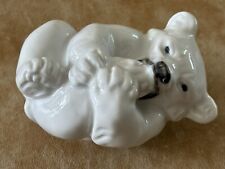 Royal Copenhagen White Porcelain Figurine of Polar Bear Cub On His Back No 234 picture