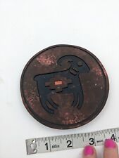 Vintage Southwest Ram Animal Terracotta Clay Coaster  picture