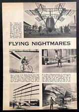 “Flying Nightmares” 1953 article Cyclogyro~Ornithopter~Flying Bicycle~Cycleplane picture