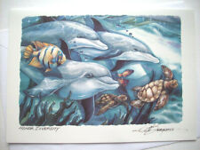 Honor Diversity dolphin turtle colorful fish greeting card Jody Bergsma picture