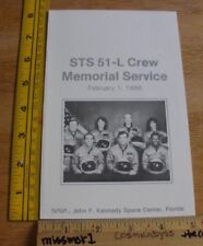 NASA STS 51-L Crew Memorial Service funeral program Challenger SpaceShuttle 1986 picture