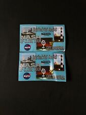 (2) Space Shuttle Gold Tone Metal Lapel Pin & Tour Ticket Kennedy Space Center picture