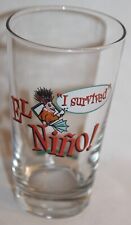 Vintage I Survived El Nino Drinking Glass Acapulco Mexican Restaurant Cantina picture