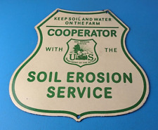 Vintage AG Department Sign - Forest Service Soil Erosion Gas Pump Porcelain Sign picture