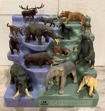 Bullyland 14 Prehistoric Mammal retired figures + DISPLAY MOUNTAIN picture