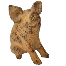 Vintage Terra Cotta/ Clay Pig Figurine Art Pottery Farmhouse 8”Tall picture