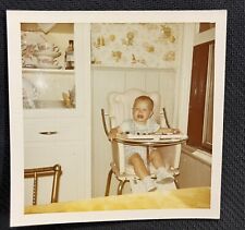 FOUND VINTAGE PHOTO PICTURE Crying Sitting In A High Chair picture