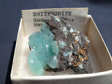 Smithsonite Socorro Co, New Mexico Old Stock – Blue Green Specimen Sample in Box picture