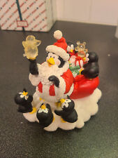 Vtg House of Lloyd Christmas Around the World Penguin Santa statue music box picture