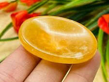 Citrine Calcite Worry Stone | Honey Calcite Worry Stone | Thumb Massage Stone picture