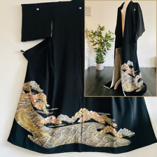 Longevity Tomesode LONG Vintage Silk Japanese Kimono Robe Evening Dress picture