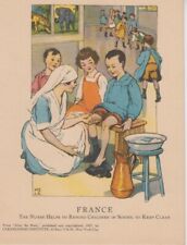 France 1927. Nurse Helps School Children to Keep Clean. By Cleanliness Institute picture