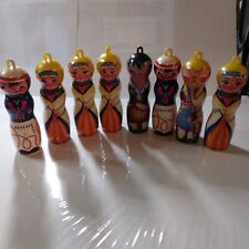 8 VTG Bradford Novelty Two-Sided Figural People Ornaments 1975 EUC picture