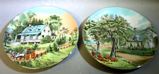 Pair 1995 Summer and Autumn Bond International Japanese decorative plates picture