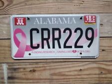 Alabama 2018 Funding Research Breast Cancer license plate CRR229 picture