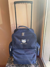 VTG 2001 SANRIO Hello Kitty BLUE ANGEL Rolling Backpack Luggage Embroidered Navy picture