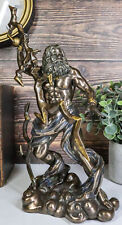 Roman Greek King Of Olympus God Zeus Jupiter Holding Lightning Bolt Figurine picture