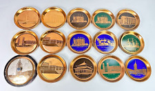 1933 Worlds Fair Century of Progress Chicago Tip Trays 23 Coasters Copper C623 picture