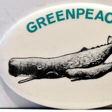 1980s Protect Sperm Whale Climate Change Environmental Greenpeace Protest Pin picture