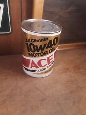 Vintage Full ACE HARDWARE All Climate Motor Oil One Quart cardboard Can picture
