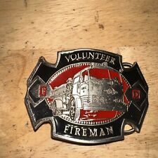 Volunteer Fireman Belt Buckle - Fire Truck Firefighters Belt Buckle picture